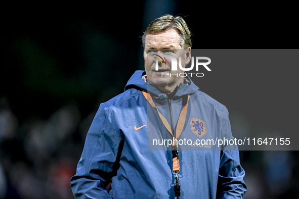 Netherlands trainer coach Ronald Koeman participates in the match training and press conference for the Netherlands on October 7, 2024, at t...