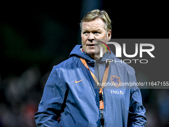 Netherlands trainer coach Ronald Koeman participates in the match training and press conference for the Netherlands on October 7, 2024, at t...