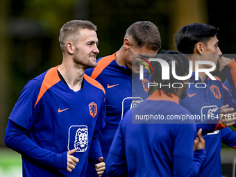 Netherlands player Matthijs de Ligt participates in the training and press conference for the Netherlands on October 7, 2024, at the KNVB Ca...