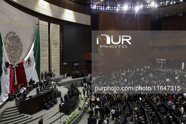 View of a tribute to Ifigenia Martinez, President of the Chamber of Deputies, in Mexico City, Mexico, on October 7, 2024, who passes away at...