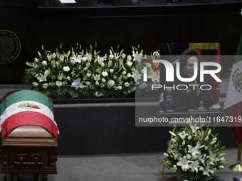 A memorial tribute to Ifigenia Martinez, President of the Chamber of Deputies, takes place in Mexico City, Mexico, on October 7, 2024. She p...