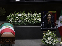 A memorial tribute to Ifigenia Martinez, President of the Chamber of Deputies, takes place in Mexico City, Mexico, on October 7, 2024. She p...