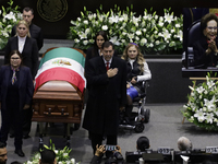 A guard of honor takes place during a tribute to Ifigenia Martinez, President of the Chamber of Deputies, in Mexico City, Mexico, on October...