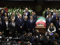 A guard of honor takes place during a tribute to Ifigenia Martinez, President of the Chamber of Deputies, in Mexico City, Mexico, on October...