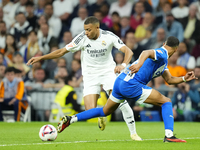 Kylian Mbappe centre-forward of Real Madrid and France  in action during the La Liga match between Real Madrid CF and Deportivo Alavés at Es...