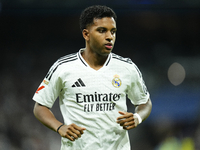 Rodrygo Goes right winger of Real Madrid and Brazil during the La Liga match between Real Madrid CF and Deportivo Alavés at Estadio Santiago...