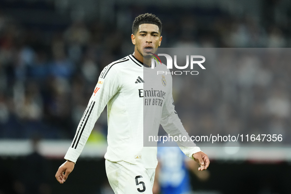 Jude Bellingham central midfield of Real Madrid and England during the La Liga match between Real Madrid CF and Deportivo Alavés at Estadio...