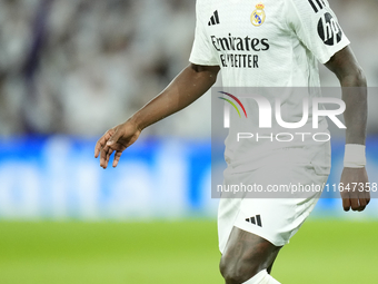 Vinicius Junior left winger of Real Madrid and Brazil during the La Liga match between Real Madrid CF and Deportivo Alavés at Estadio Santia...