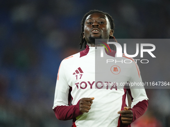 Manu Kone central midfield of Roma and France during the warm-up before the UEFA Europa League 2024/25 League Phase MD1 match between AS Rom...