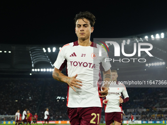 Paulo Dybala second striker of Roma and Argentina during the warm-up before the UEFA Europa League 2024/25 League Phase MD1 match between AS...