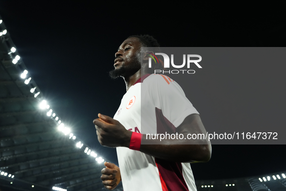 Manu Kone central midfield of Roma and France during the warm-up before the UEFA Europa League 2024/25 League Phase MD1 match between AS Rom...