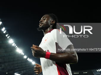 Manu Kone central midfield of Roma and France during the warm-up before the UEFA Europa League 2024/25 League Phase MD1 match between AS Rom...