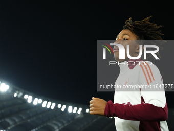 Alexis Saelemaekers right winger of Roma and Belgium during the warm-up before the UEFA Europa League 2024/25 League Phase MD1 match between...