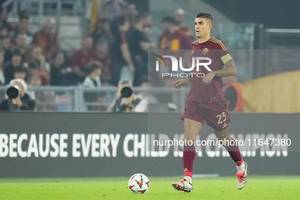 Gianluca Mancini centre-back of Roma and Italy during the UEFA Europa League 2024/25 League Phase MD1 match between AS Roma and Athletic Clu...