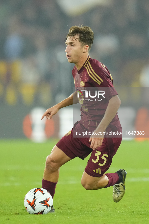 Tommaso Baldanzi attacking midfield of Roma and Italy during the UEFA Europa League 2024/25 League Phase MD1 match between AS Roma and Athle...