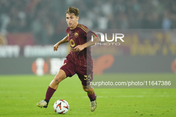 Tommaso Baldanzi attacking midfield of Roma and Italy during the UEFA Europa League 2024/25 League Phase MD1 match between AS Roma and Athle...