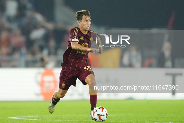 Tommaso Baldanzi attacking midfield of Roma and Italy during the UEFA Europa League 2024/25 League Phase MD1 match between AS Roma and Athle...