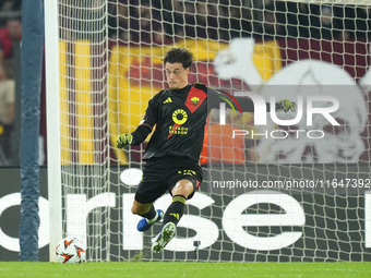 Mile Svilar goalkeeper of Roma and Serbia during the UEFA Europa League 2024/25 League Phase MD1 match between AS Roma and Athletic Club at...