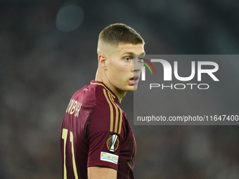 Artem Dovbyk centre-forward of Roma and Ukraine during the UEFA Europa League 2024/25 League Phase MD1 match between AS Roma and Athletic Cl...