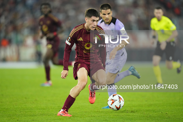 Matias Soule right winger of Roma and Argentina during the UEFA Europa League 2024/25 League Phase MD1 match between AS Roma and Athletic Cl...