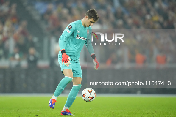 Julen Agirrezabala goalkeeper of Athletic Club and Spain during the UEFA Europa League 2024/25 League Phase MD1 match between AS Roma and At...