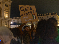 Pro-Palestinian protesters participate in demonstrations in Turin, Italy, on October 7, 2024. Despite restrictions issued by local police fo...