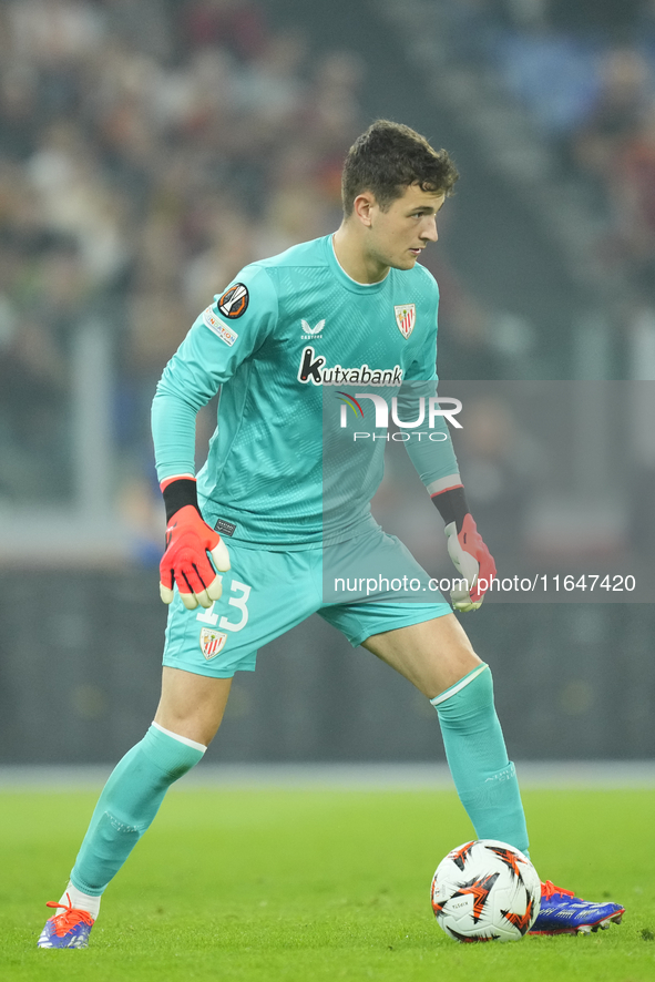 Julen Agirrezabala goalkeeper of Athletic Club and Spain during the UEFA Europa League 2024/25 League Phase MD1 match between AS Roma and At...