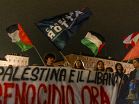 Pro-Palestinian protesters participate in demonstrations in Turin, Italy, on October 7, 2024. Despite restrictions issued by local police fo...