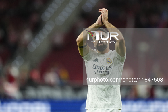 Daniel Carvajal right-back of Real Madrid and Spain during the warm-up before the LaLiga match between Atletico de Madrid and Real Madrid CF...