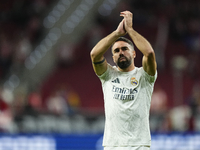 Daniel Carvajal right-back of Real Madrid and Spain during the warm-up before the LaLiga match between Atletico de Madrid and Real Madrid CF...