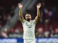 Daniel Carvajal right-back of Real Madrid and Spain during the warm-up before the LaLiga match between Atletico de Madrid and Real Madrid CF...