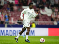 Vinicius Junior left winger of Real Madrid and Brazil during the warm-up before the LaLiga match between Atletico de Madrid and Real Madrid...