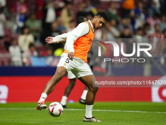 Jude Bellingham central midfield of Real Madrid and England during the warm-up before the LaLiga match between Atletico de Madrid and Real M...