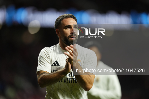 Daniel Carvajal right-back of Real Madrid and Spain during the warm-up before the LaLiga match between Atletico de Madrid and Real Madrid CF...