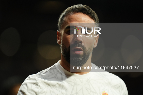 Daniel Carvajal right-back of Real Madrid and Spain during the warm-up before the LaLiga match between Atletico de Madrid and Real Madrid CF...