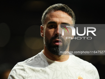 Daniel Carvajal right-back of Real Madrid and Spain during the warm-up before the LaLiga match between Atletico de Madrid and Real Madrid CF...