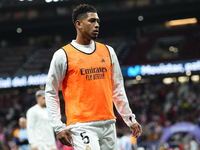 Jude Bellingham central midfield of Real Madrid and England during the warm-up before the LaLiga match between Atletico de Madrid and Real M...