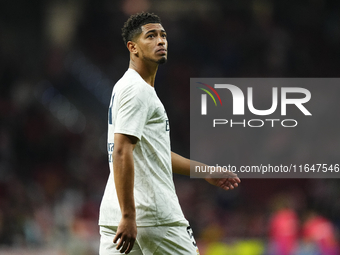 Jude Bellingham central midfield of Real Madrid and England during the warm-up before the LaLiga match between Atletico de Madrid and Real M...