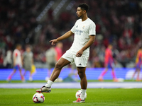 Jude Bellingham central midfield of Real Madrid and England during the warm-up before the LaLiga match between Atletico de Madrid and Real M...