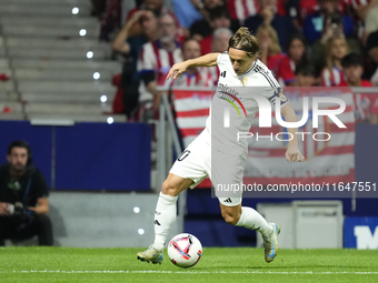 Luka Modric central midfield of Real Madrid and Croatia during the LaLiga match between Atletico de Madrid and Real Madrid CF  at Estadio Ci...