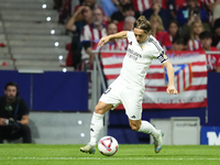 Luka Modric central midfield of Real Madrid and Croatia during the LaLiga match between Atletico de Madrid and Real Madrid CF  at Estadio Ci...