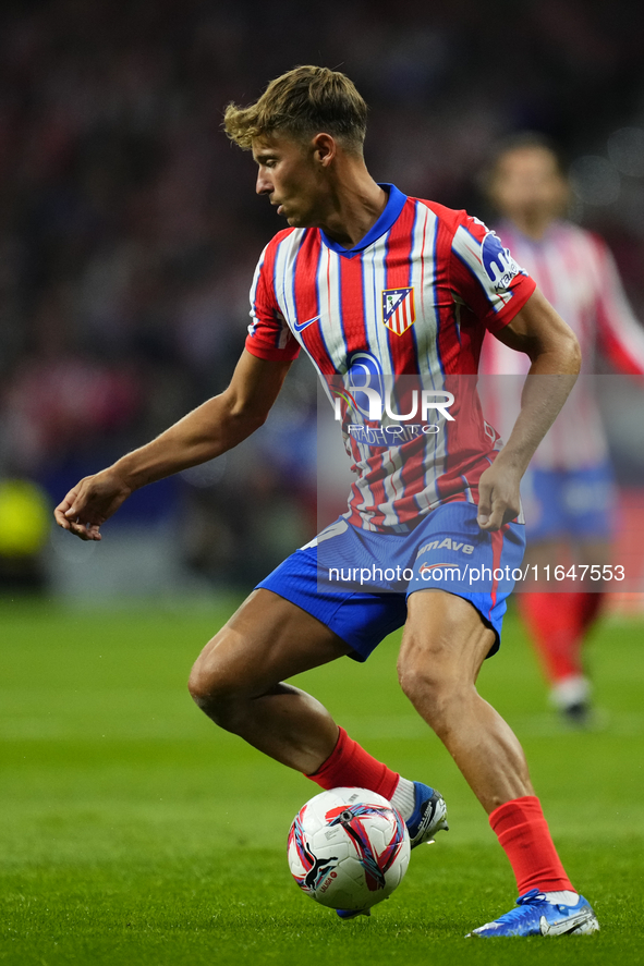 Marcos Llorente central midfield of Atletico de Madrid and Spain during the LaLiga match between Atletico de Madrid and Real Madrid CF  at E...