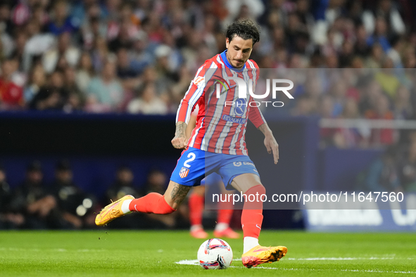 Jose Maria Gimenez centre-back of Atletico de Madrid and Uruguay during the LaLiga match between Atletico de Madrid and Real Madrid CF  at E...