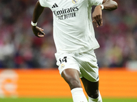 Aurelien Tchouameni defensive midfield of Real Madrid and France during the LaLiga match between Atletico de Madrid and Real Madrid CF  at E...