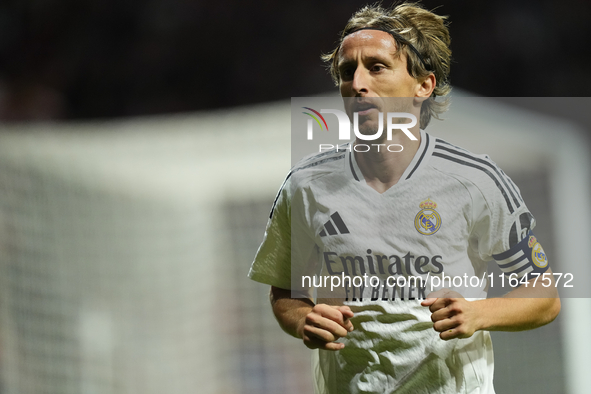 Luka Modric central midfield of Real Madrid and Croatia during the LaLiga match between Atletico de Madrid and Real Madrid CF  at Estadio Ci...