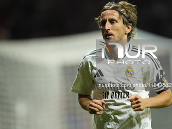 Luka Modric central midfield of Real Madrid and Croatia during the LaLiga match between Atletico de Madrid and Real Madrid CF  at Estadio Ci...