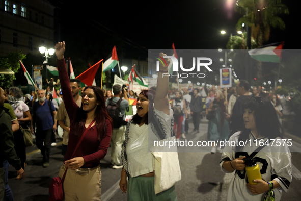 Palestinian organizations and solidarity groups held a march on October 7, 2024, protesting against the war in Gaza on the first anniversary...