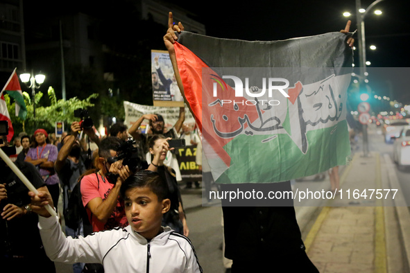 Palestinian organizations and solidarity groups held a march on October 7, 2024, protesting against the war in Gaza on the first anniversary...