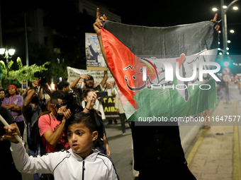 Palestinian organizations and solidarity groups held a march on October 7, 2024, protesting against the war in Gaza on the first anniversary...