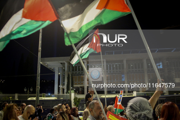 Palestinian organizations and solidarity groups held a march on October 7, 2024, protesting against the war in Gaza on the first anniversary...